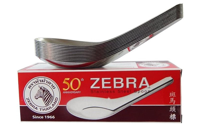 Zebra Asian Stainless Steel Rice Soup Spoon